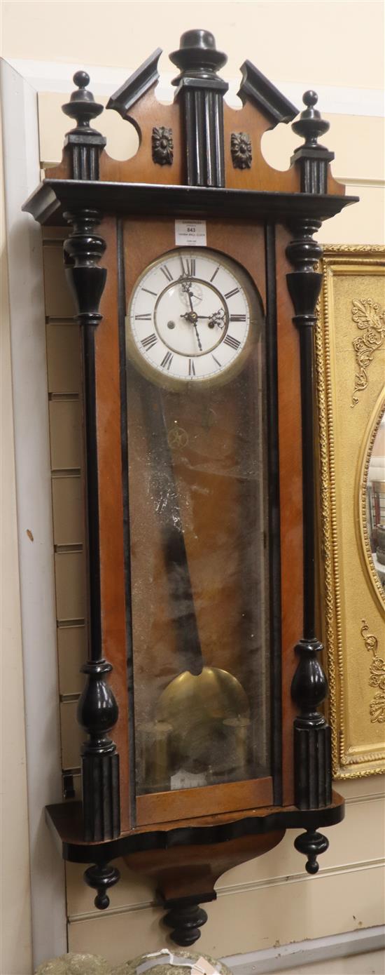 A Vienna style wall clock H.102cm